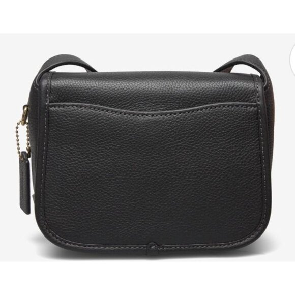 NEW WITH TAGS!  Coach Pebble Leather Black Tabby Messenger 19 - Picture 4 of 8